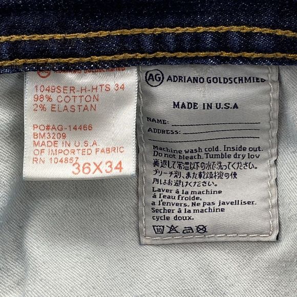 AG Adriano Goldschmied Men's Straight Jeans - Dark Blue - Picture 11 of 16